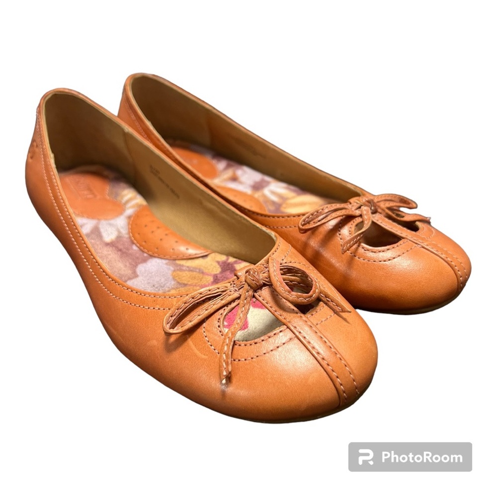 Ballet Flats leather Born Orange Flats Size: 8
